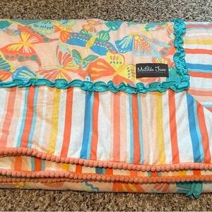 Matilda Jane Colorful Butterfly and Stripe Blanket